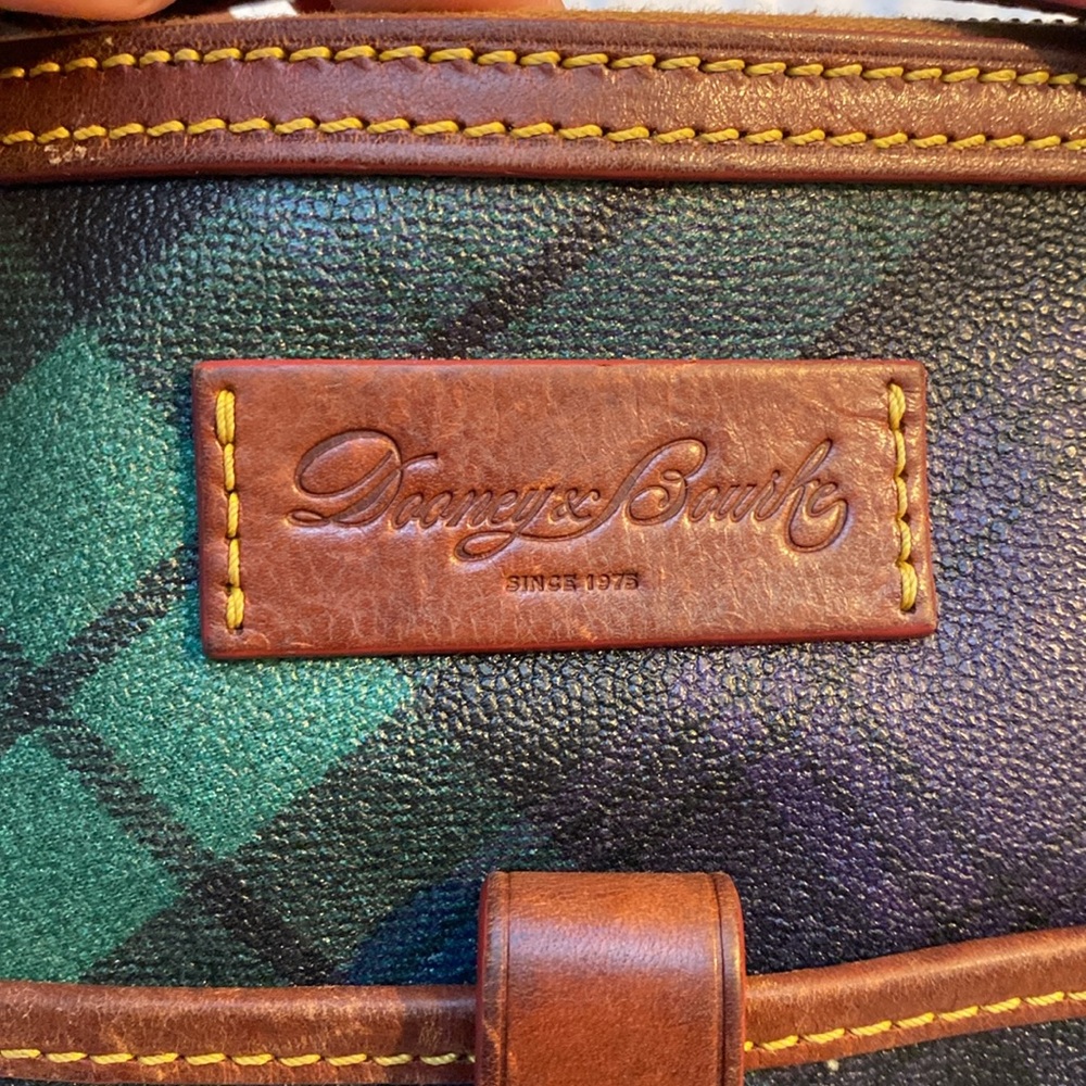Dooney & Bourke Green Plaid Crossbody with Brown Leather Trim - Picture 4 of 12